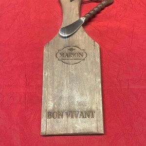 Mud Pie Charcuterie Paddle Cheese Board & Spreader